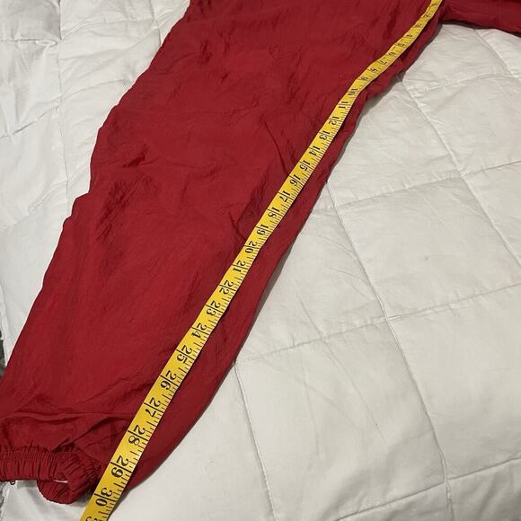 Vintage Reebok Windbreaker Track Pants Mens Size XL Red Zip Ankles Lined Baggy - Picture 6 of 9